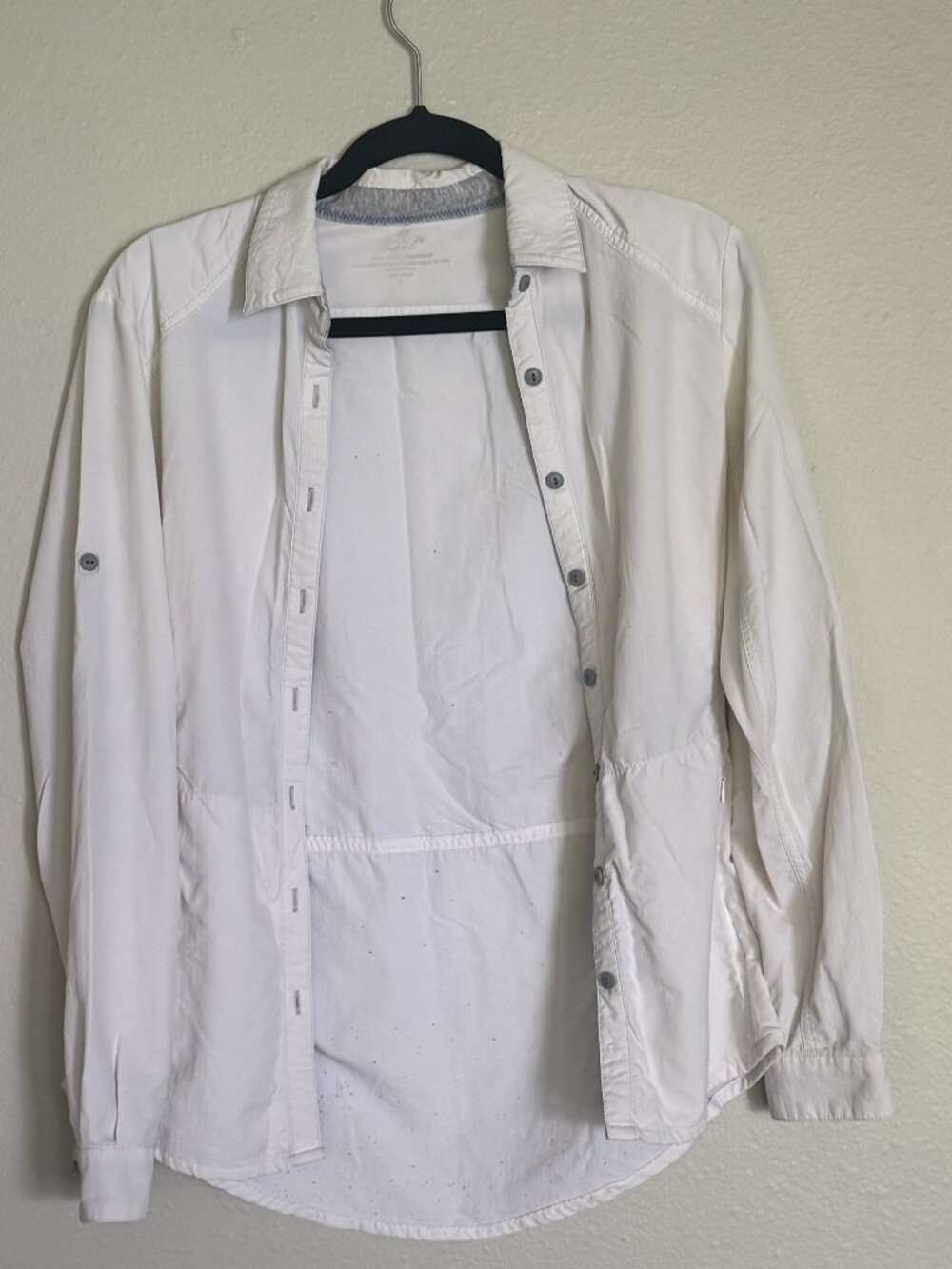 KUHL White Textured Button Down Long Sleeve Hiking Travel Shirt Women's Small